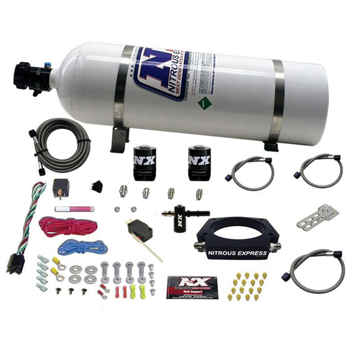 Nitrous Express 20962-15 LT2 C8 NITROUS PLATE SYSTEM (50-300HP) W/15LB BOTTLE - Truck Part Superstore