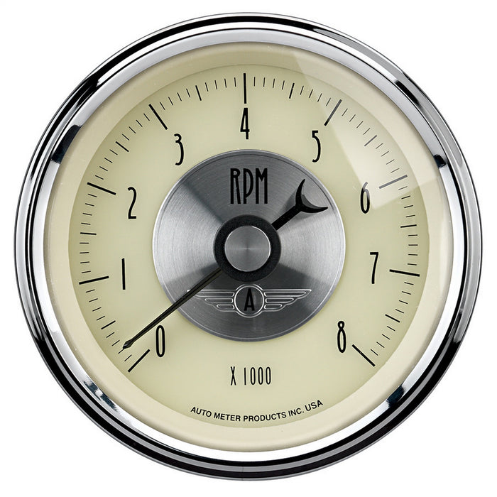 AutoMeter 2097 GAUGE; TACHOMETER; 3 3/8in.; 8K RPM; IN-DASH; PRESTIGE ANTQ. IVORY - Truck Part Superstore
