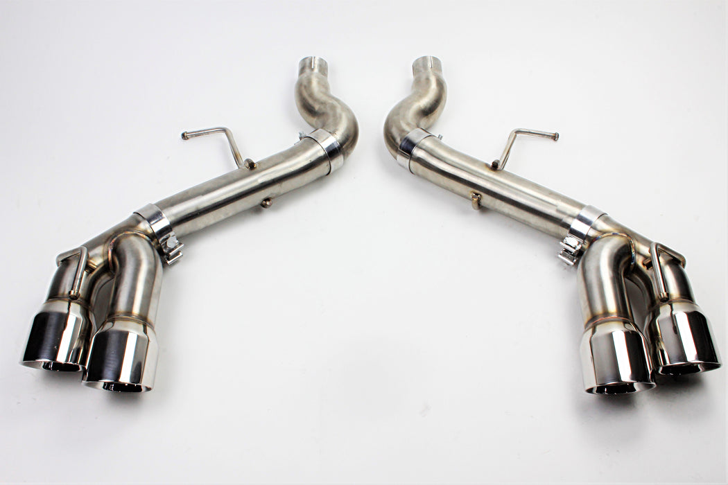 Mishimoto MMEXH-CAM8-16AQTRP Quad Tip Race Axleback Exhaust, fits Chevrolet Camaro SS 2016+ - Truck Part Superstore