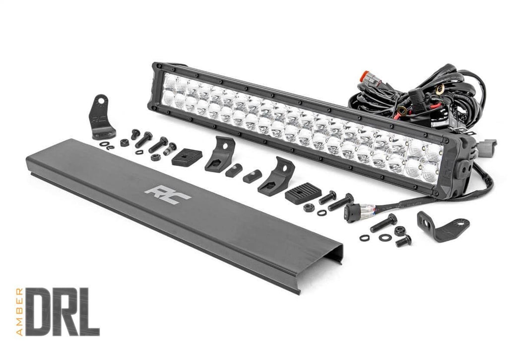 Rough Country 70920DA 20-inch Cree LED Light Bar Dual Row Chrome Series w/ Amber DRL Rough Country - Truck Part Superstore