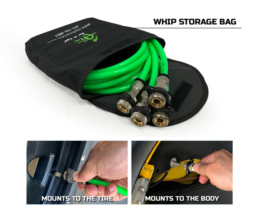 Up Down Air 210-0717 Jeep JK Tire Inflator System 4 Tire For 07-18 Wrangler JK W/Engine Mount With Box, Fittings, Hoses and Storage Bag Black UP Down Air - Truck Part Superstore