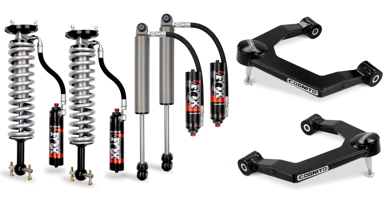 Cognito Motorsports Truck 210-P1009 Cognito 3-Inch Elite Uniball Leveling Kit with Fox Elite 2.5 Reservoir Shocks for 19-22 Silverado/Sierra 1500 2WD/4WD - Truck Part Superstore
