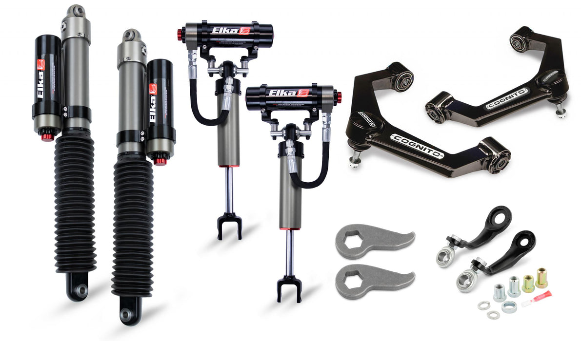 Cognito Motorsports Truck 210-P1130 Cognito 3-Inch Elite Leveling Kit with Elka 2.5 Reservoir shocks for 11-19 Silverado/Sierra 2500-3500 2WD-4WD Trucks - Truck Part Superstore