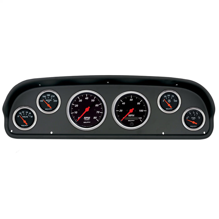 AutoMeter 2101-06 DIRECT FIT DASH KIT; (3 3/8in. X2; 2 1/16in. X4); FORD F100 57-60; DESIGNER BLAC - Truck Part Superstore