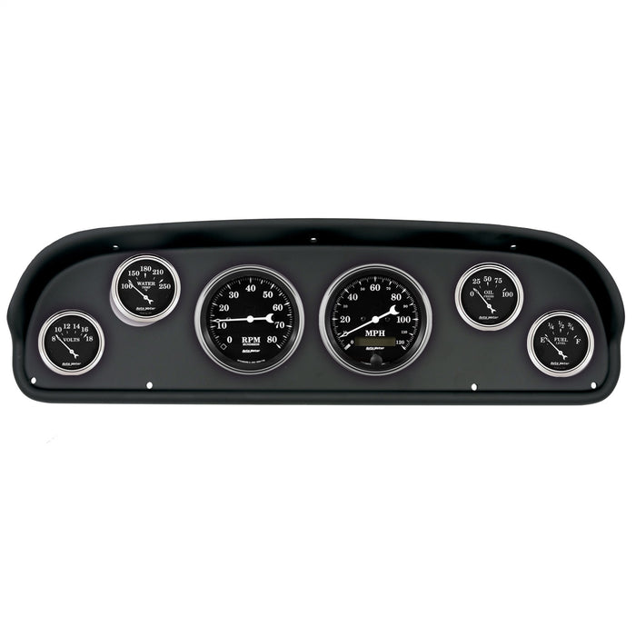 AutoMeter 2101-07 DIRECT FIT DASH KIT; (3 3/8in. X2; 2 1/16in. X4); FORD F100 57-60; OLD-TYME BLAC - Truck Part Superstore