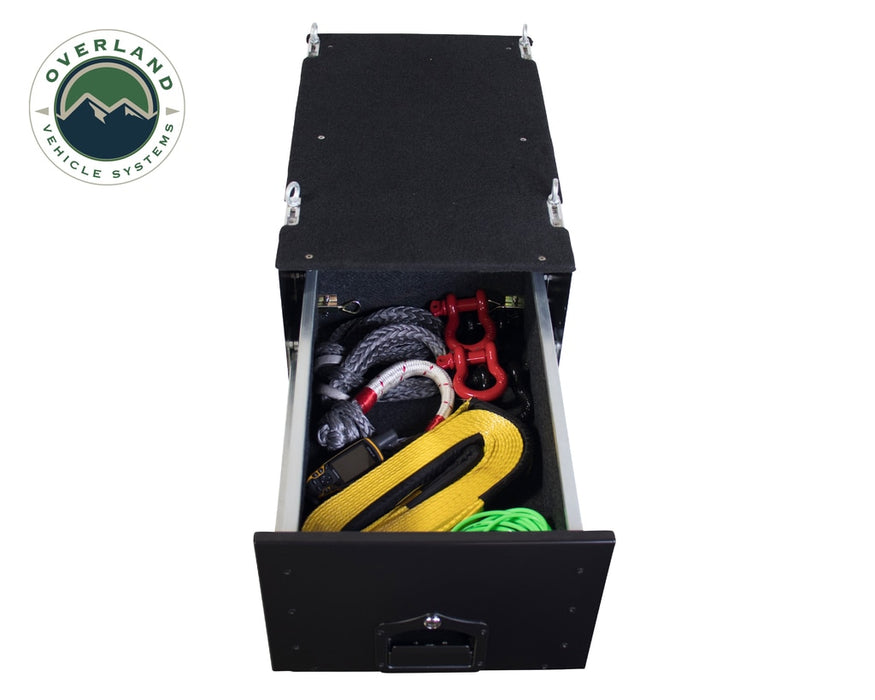 Overland Vehicle Systems 21010301 Cargo Box With Slide Out Drawer Size Black Powder Coat Universal Overland Vehicle Systems - Truck Part Superstore