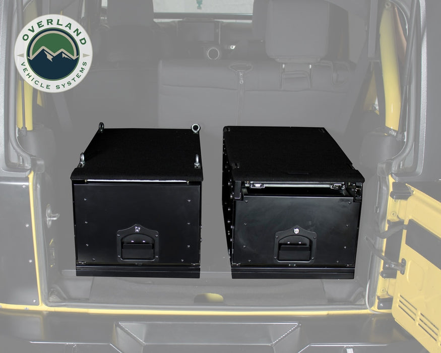 Overland Vehicle Systems 21010301 Cargo Box With Slide Out Drawer Size Black Powder Coat Universal Overland Vehicle Systems - Truck Part Superstore