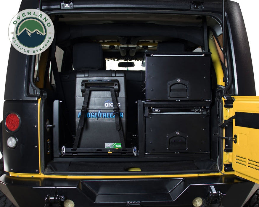 Overland Vehicle Systems 21010301 Cargo Box With Slide Out Drawer Size Black Powder Coat Universal Overland Vehicle Systems - Truck Part Superstore