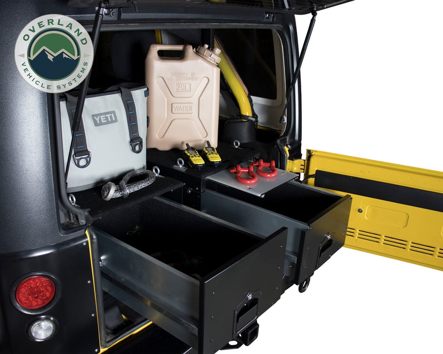 Overland Vehicle Systems 21010301 Cargo Box With Slide Out Drawer Size Black Powder Coat Universal Overland Vehicle Systems - Truck Part Superstore