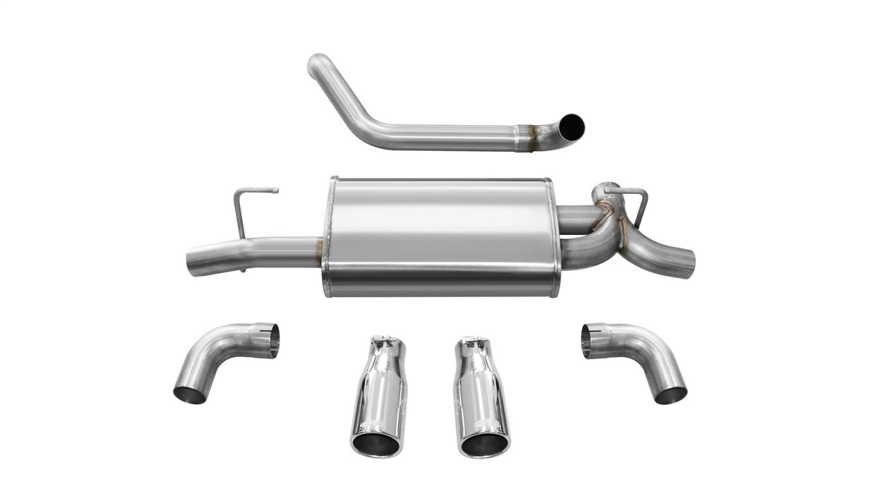 Corsa Performance 21014 Jeep JL Axle Back Exhaust 2.5 Inch Dual Rear Exit W/Rolled 3.5 Inch Tips 18 Wrangler JL Sport Polished db By Corsa - Truck Part Superstore
