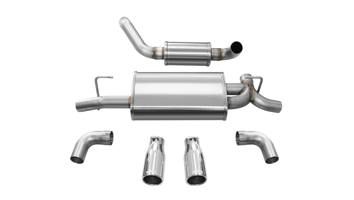 Corsa Performance 21016 Jeep JL Axle Back Exhaust 2.5 Inch Dual Rear Exit W/Rolled 3.5 Inch Tips 18 Wrangler JL Touring Polished db By Corsa - Truck Part Superstore