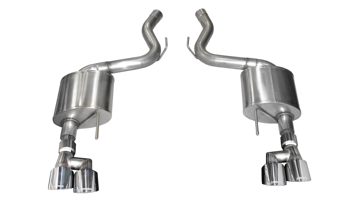 Corsa Performance 21039 Mustang Axle-Back Exhaust System 18-19 Ford Mustang GT 5.0L V8 Polished 3.0 Inch W/Twin 4.0 Inch Tips Sport Sound Level - Truck Part Superstore