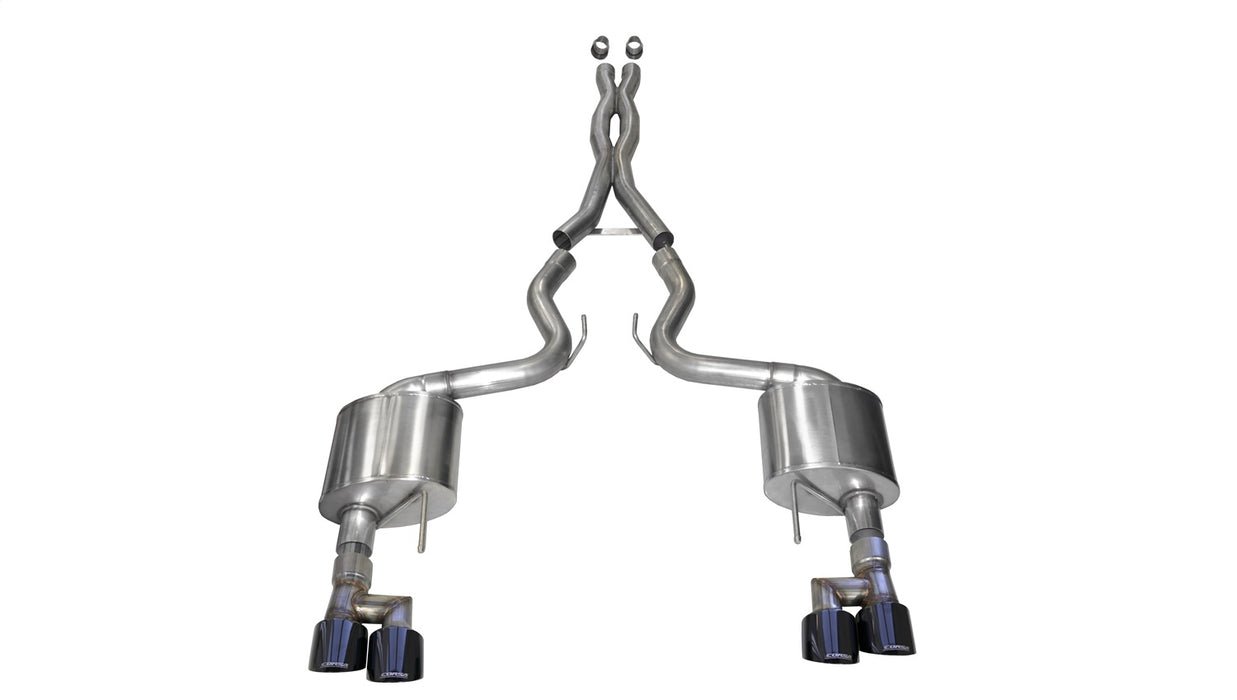 Corsa Performance 21040BLK 2018-2021 Ford Mustang 3.0 Inch Cat-Back Exhaust System Black Twin 4.0 Inch Tips Xtreme Sound Level - Truck Part Superstore