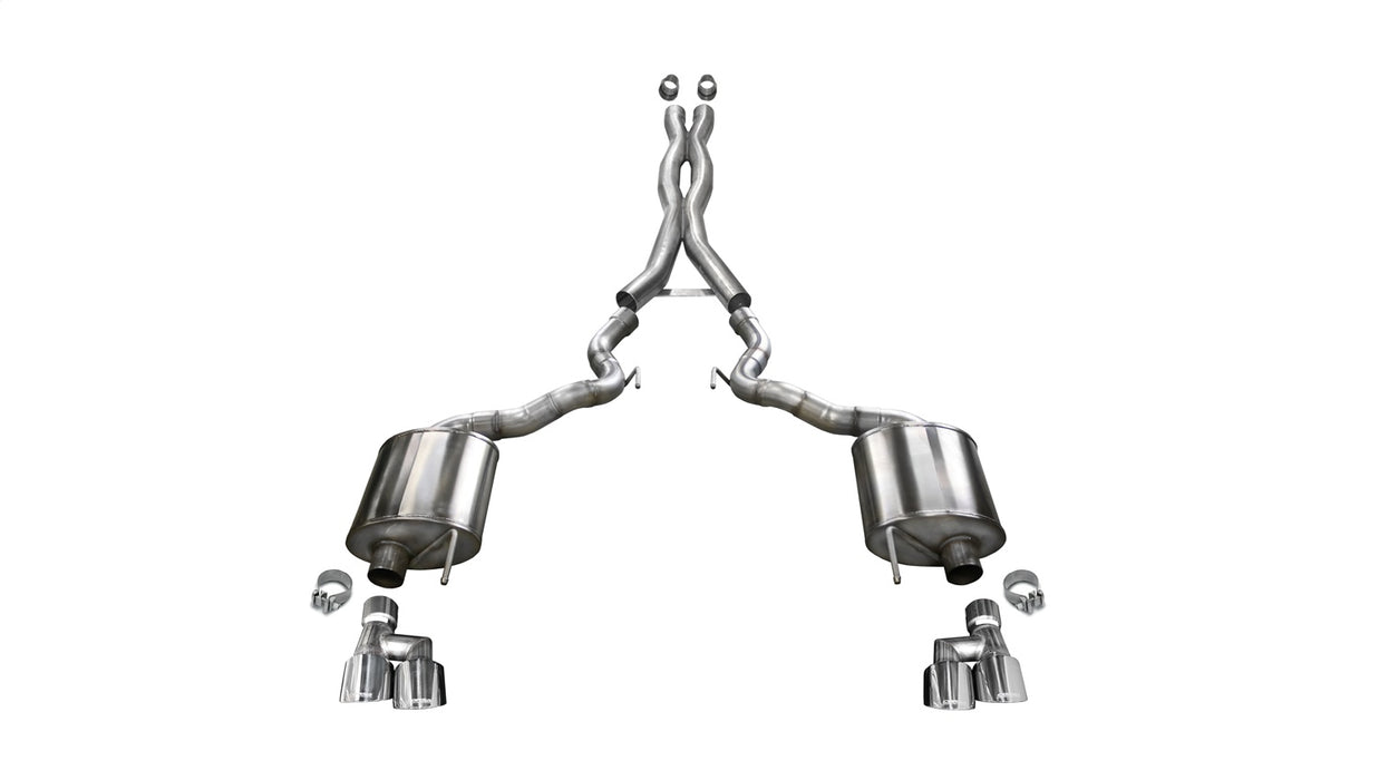 Corsa Performance 21048 3.0in. Cat-Back Dual Rear Exit with Twin 4.0in. Polished Pro-Series Tips - Truck Part Superstore