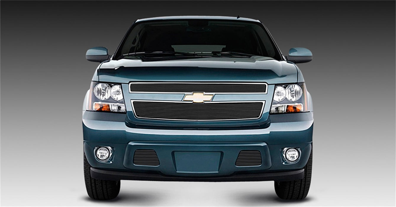 T-Rex Grilles 21051B Billet Series Grille; Horizontal; Aluminum; Black; 2 Pc; Overlay; - Truck Part Superstore