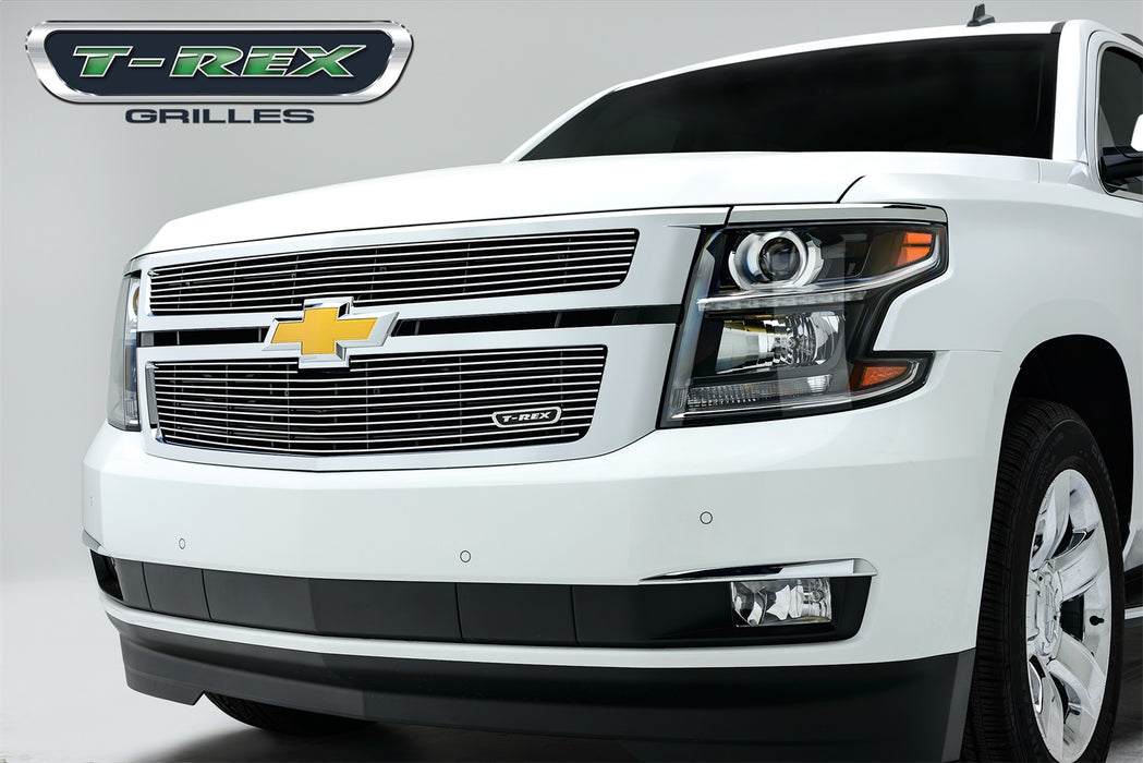 T-Rex Grilles 21055 Billet Series Grille; Horizontal; Aluminum; Polished; 2 Pc; Overlay; - Truck Part Superstore