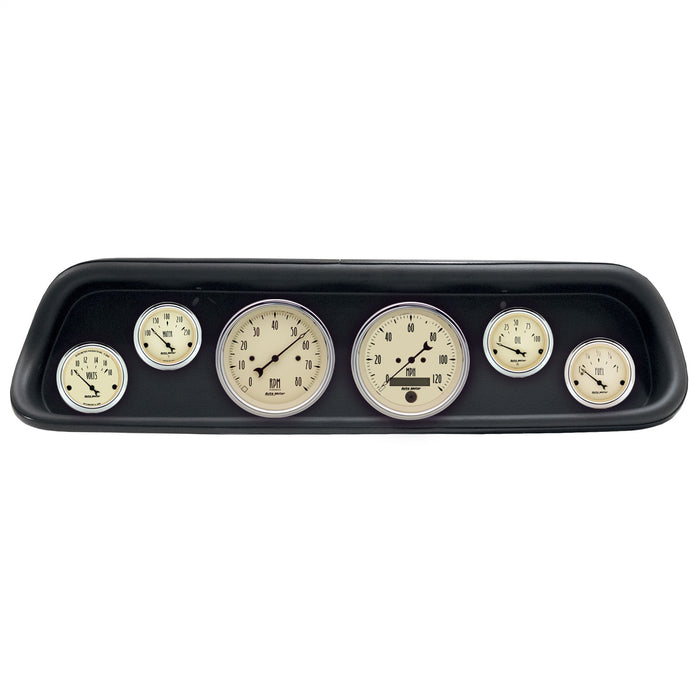 AutoMeter 2107-02 DIRECT FIT DASH KIT; (3 3/8in. X2; 2 1/16in. X4); FORD MUSTANG 64-65; ANTIQUE BE - Truck Part Superstore