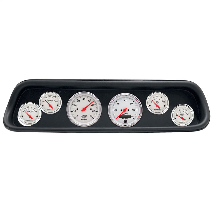 AutoMeter 2107-03 DIRECT FIT DASH KIT; (3 3/8in. X2; 2 1/16in. X4); FORD MUSTANG 64-65; ARCTIC WHI - Truck Part Superstore