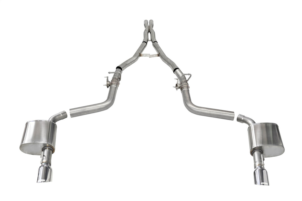 Corsa Performance 21072 2.75in. Valved Cat-Back Dual Rear Exit with Single 4.5in. Polished Tips - Truck Part Superstore