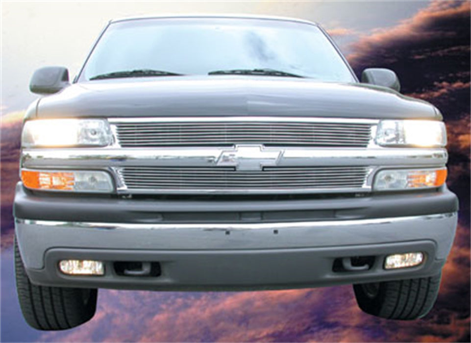 T-Rex Grilles 21075 Billet Series Grille; Horizontal; Aluminum; Polished; 2 Pc; Overlay; - Truck Part Superstore