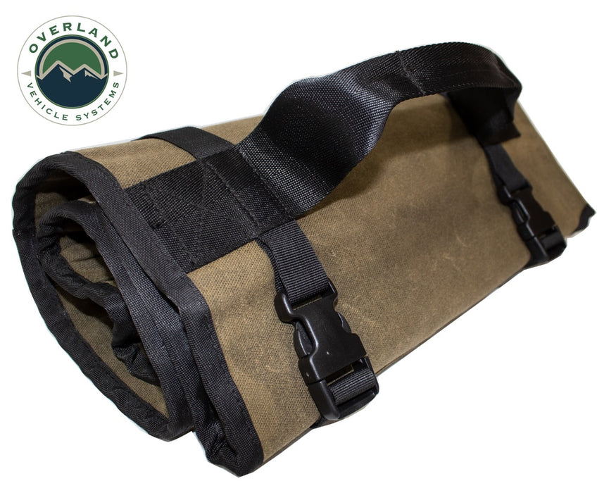 Overland Vehicle Systems 21079941 Rolled Bag General Tools With Handle And Straps Brown 16 LB Waxed Canvas Canyon Bag Universal Overland Vehicle Systems - Truck Part Superstore