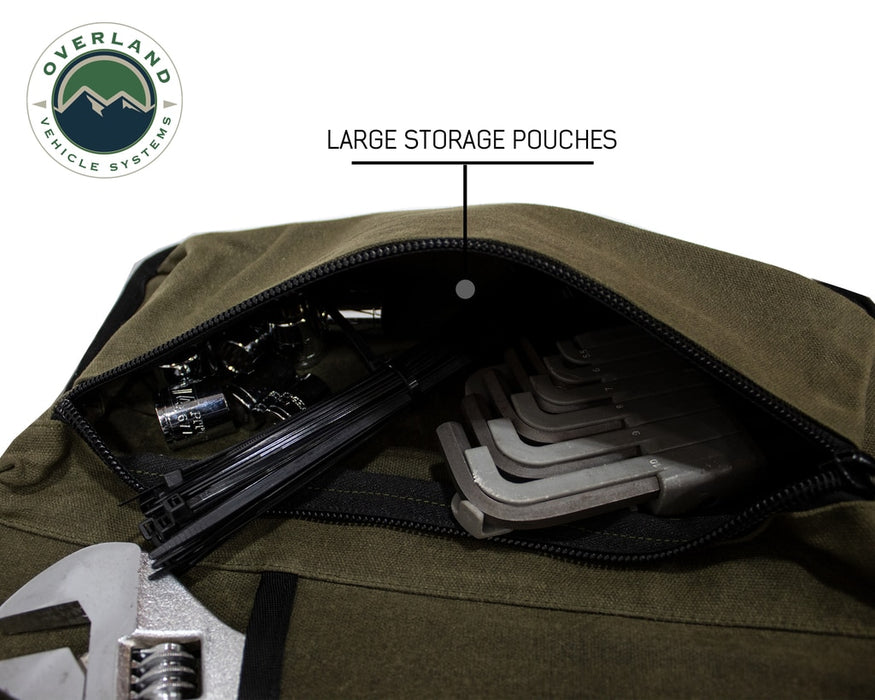 Overland Vehicle Systems 21079941 Rolled Bag General Tools With Handle And Straps Brown 16 LB Waxed Canvas Canyon Bag Universal Overland Vehicle Systems - Truck Part Superstore