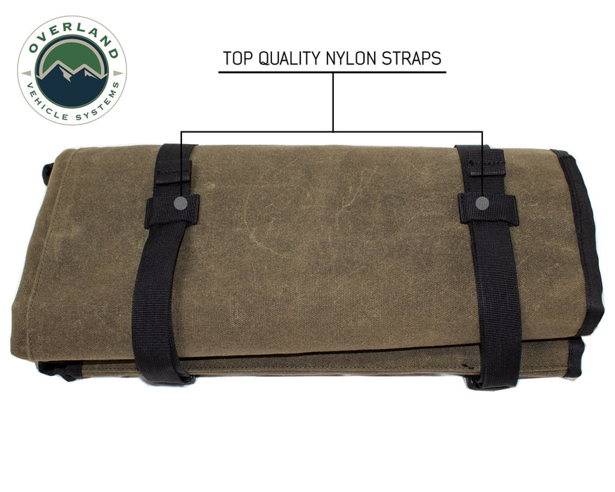 Overland Vehicle Systems 21079941 Rolled Bag General Tools With Handle And Straps Brown 16 LB Waxed Canvas Canyon Bag Universal Overland Vehicle Systems - Truck Part Superstore