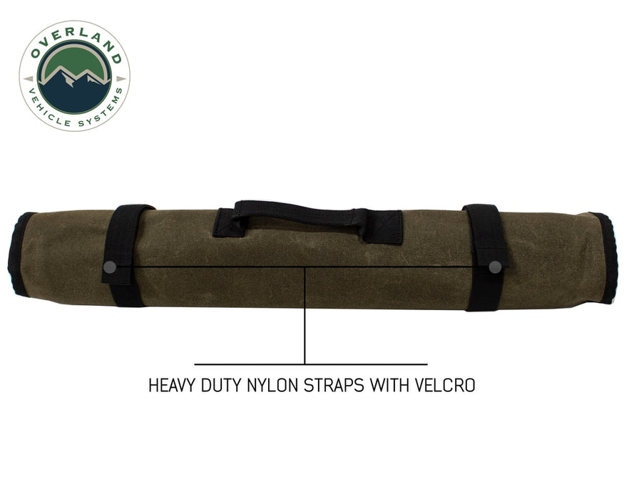 Overland Vehicle Systems 21089941 Rolled Tool Bag Socket With Handle And Straps 16 Lb Waxed Canvas Universal Overland Vehicle Systems - Truck Part Superstore