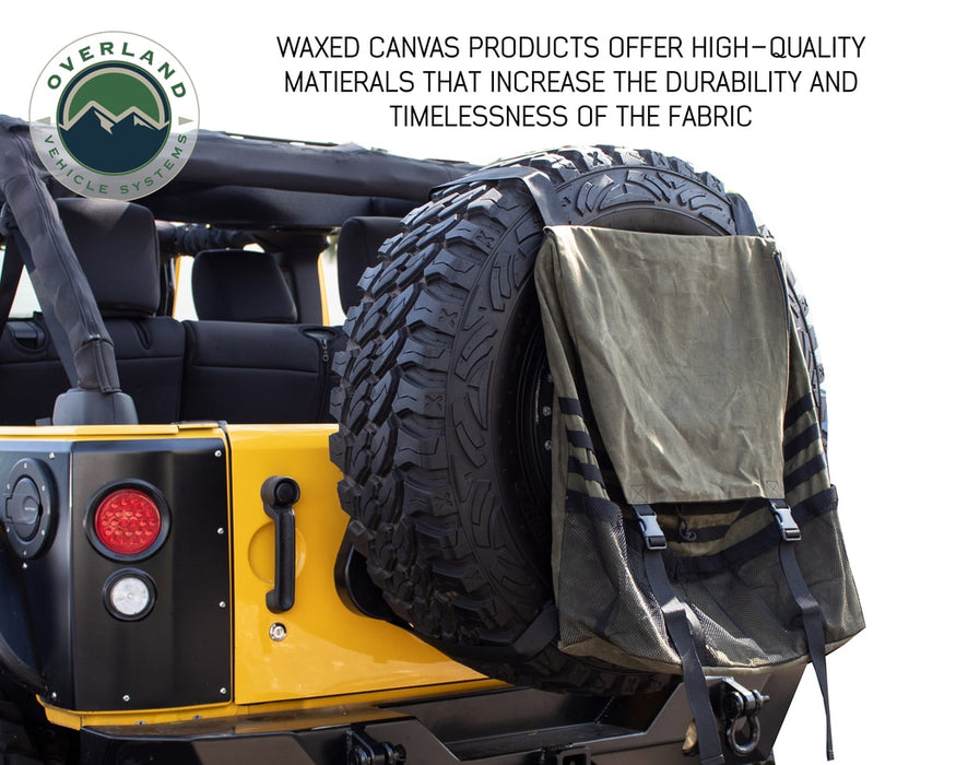 Overland Vehicle Systems 21099941 Extra Large Trash Bag Tire Mount 16 LB Waxed Canvas Universal Overland Vehicle Systems - Truck Part Superstore