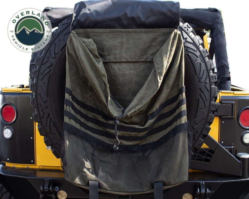 Overland Vehicle Systems 21099941 Extra Large Trash Bag Tire Mount 16 LB Waxed Canvas Universal Overland Vehicle Systems - Truck Part Superstore