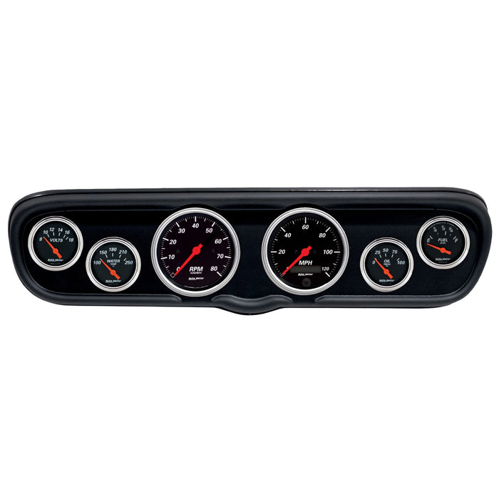 AutoMeter 2110-06 DIRECT FIT DASH KIT; (3 3/8in. X2; 2 1/16in. X4); FORD MUSTANG 66; DESIGNER BLAC - Truck Part Superstore