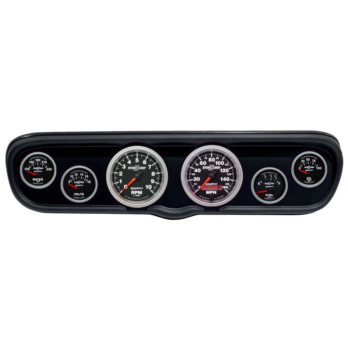 AutoMeter 2110-12 DIRECT FIT DASH KIT; (3 3/8in. X2; 2 1/16in. X4); FORD MUSTANG 66; SPORT-COMP II - Truck Part Superstore