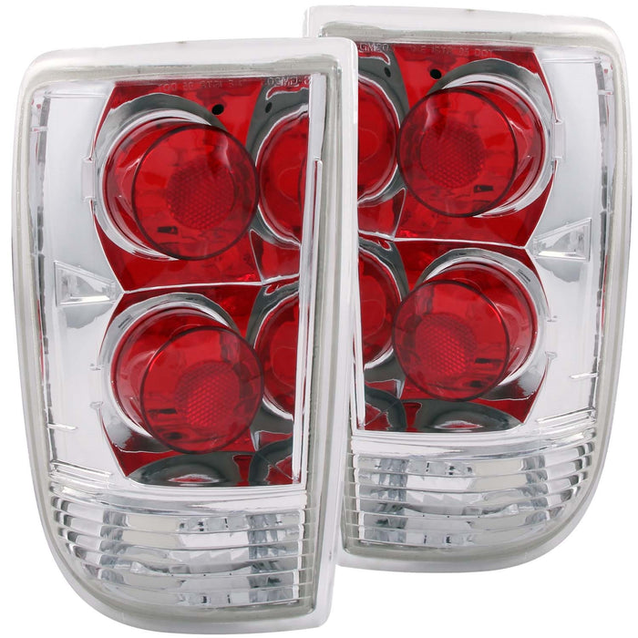 Anzo USA 211004 Tail Light Assembly; Clear Lens; Chrome Housing; Pair; - Truck Part Superstore