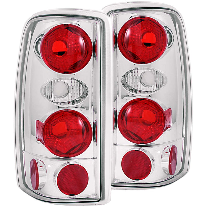Anzo USA 211008 Tail Light Assembly; Clear Lens; Chrome Housing; Pair; - Truck Part Superstore