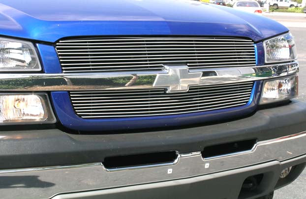 T-Rex Grilles 21100 Billet Series Grille; Horizontal; Aluminum; Polished; 2 Pc; Overlay/Insert; - Truck Part Superstore