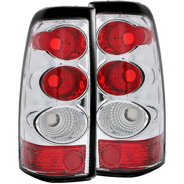 Anzo USA 211020 Tail Light Assembly; Clear Lens; Chrome Housing; Pair; - Truck Part Superstore