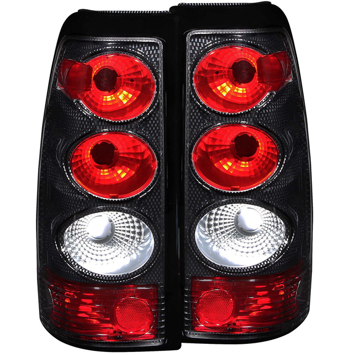 Anzo USA 211021 Tail Light Assembly; Clear/Red Lens; Carbon Housing; Pair; - Truck Part Superstore