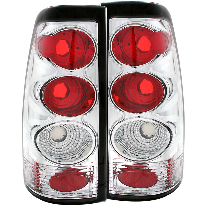 Anzo USA 211023 Tail Light Assembly; Clear Lens; Chrome Housing; Pair; - Truck Part Superstore