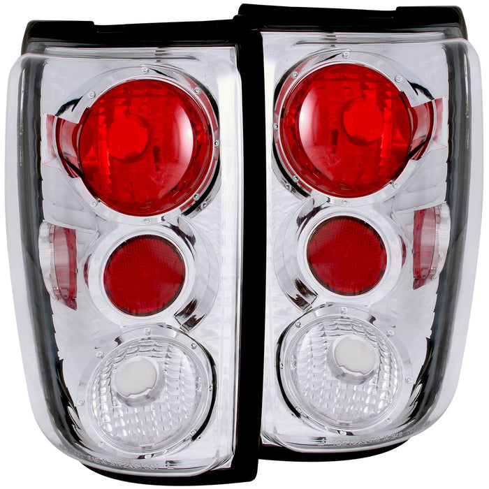 Anzo USA 211055 Tail Light Assembly; Clear Lens; Chrome Housing; Pair; - Truck Part Superstore