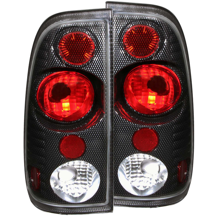 Anzo USA 211064 Tail Light Assembly; Clear/Red Lens; Carbon Housing; Pair; - Truck Part Superstore