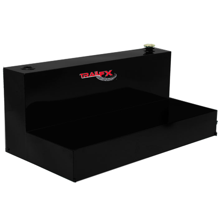 TrailFX 211103S 100 Gal Cap L-Shaped 60x31x25 Matte Black Steel W/Lockable Cap - Truck Part Superstore