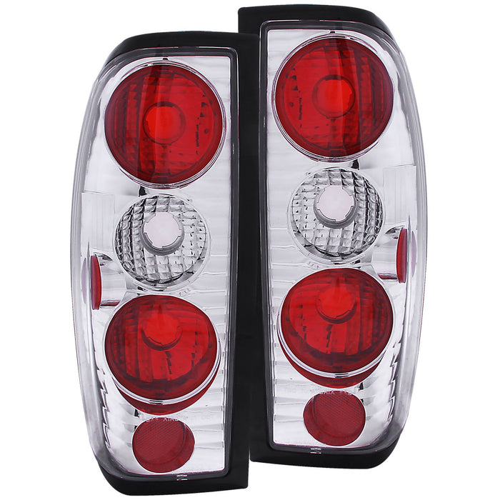 Anzo USA 211114 Tail Light Assembly; Clear Lens; Chrome Housing; Pair; - Truck Part Superstore