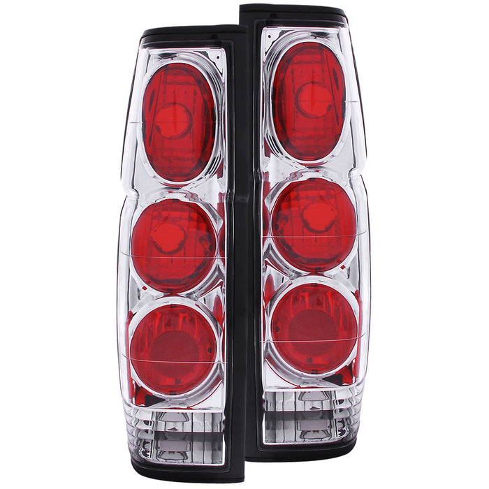 Anzo USA 211116 Tail Light Assembly; Clear Lens; Chrome Housing; Pair; - Truck Part Superstore