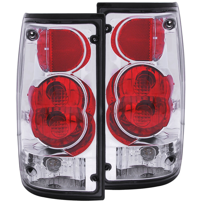 Anzo USA 211130 Tail Light Assembly; Clear Lens; Chrome Housing; Pair; - Truck Part Superstore