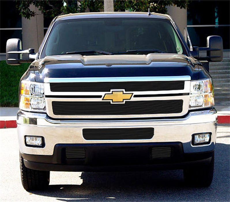 T-Rex Grilles 21114B Billet Series Grille; Horizontal; Aluminum; Black; 2 Pc; Overlay; - Truck Part Superstore