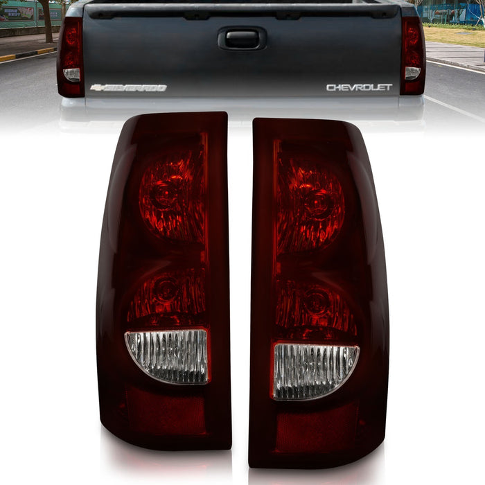 Anzo USA 211184 Tail Light Assembly; Dark Red/Clear Lens; OE Style; Pair; - Truck Part Superstore