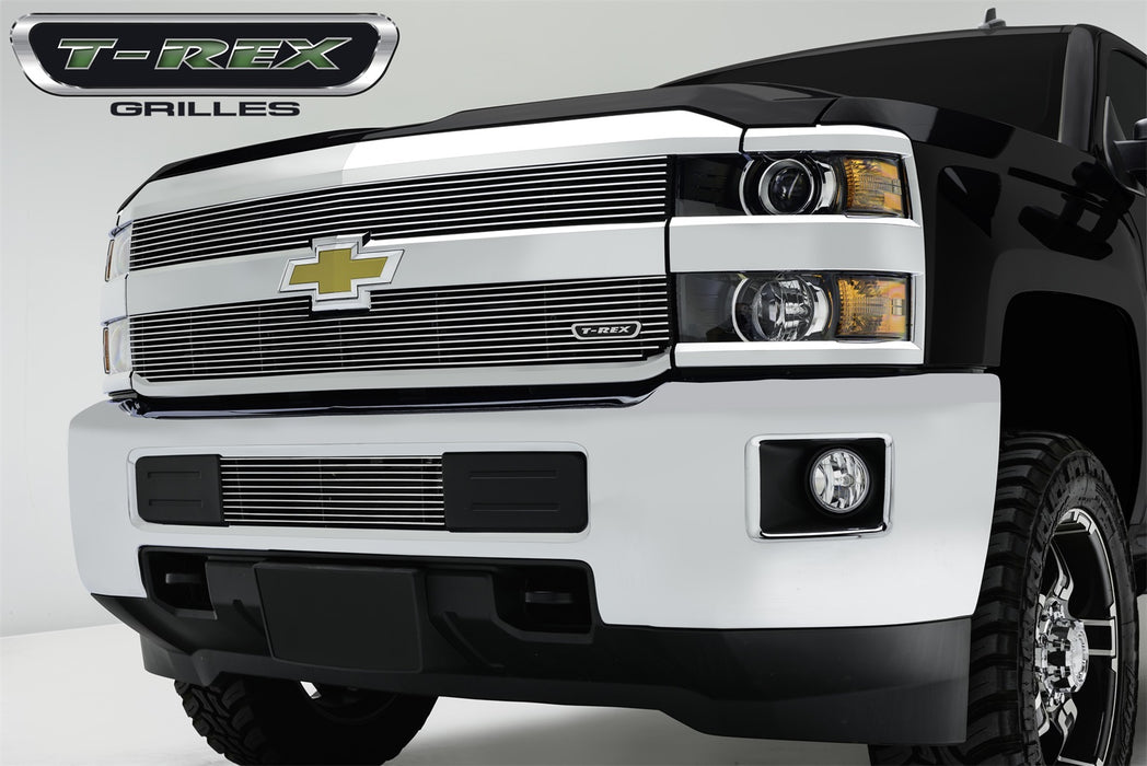 T-Rex Grilles 21122 Billet Series Grille; Horizontal; Aluminum; Polished; 2 Pc; Overlay; - Truck Part Superstore