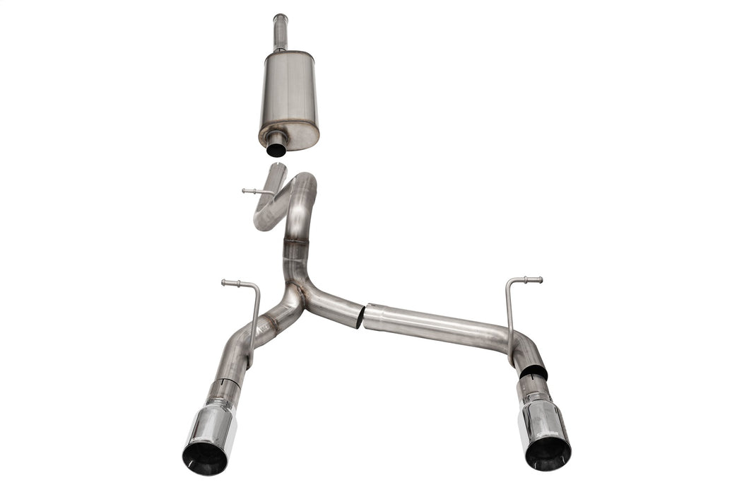 Corsa Performance 21124 2.75in. Cat-Back Dual Rear Exit with Single 4.0in. Polished Flat Cut Tips - Truck Part Superstore