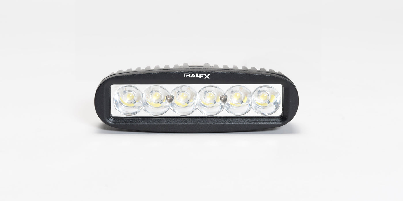 TrailFX 2116131 6.25x2 In Rect 18W 1.4A At 12V 25 Deg Spot Beam 1000 Effect Lums Clear Len Blac - Truck Part Superstore