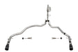 Corsa Performance 21167BLK 3.0in. Dual Rear Exit Catback Exhaust System with Flat Cut 4.0in. Dual Wall Tips - Truck Part Superstore